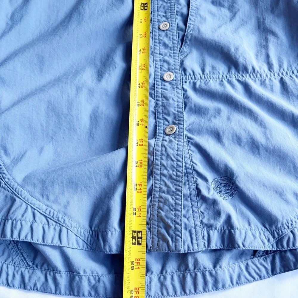Mountain Hardwear Shirt Women 12 Blue Long Sleeve Button Up Pockets Gorpcore - Picture 6 of 6